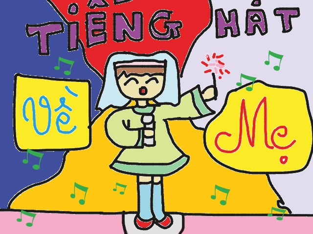 hoa-si-nhi/xem-tranh/117096/em-thi-hat-ca-ngoi-me.html