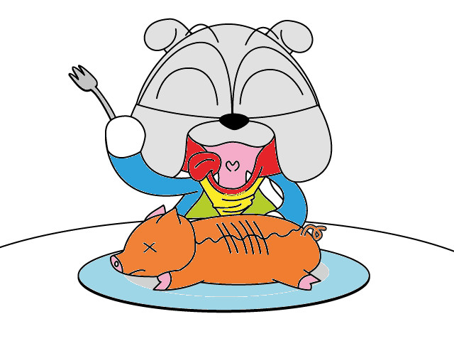 hoa-si-nhi/xem-tranh/123922/mon-an-cua-cho-Bun.html