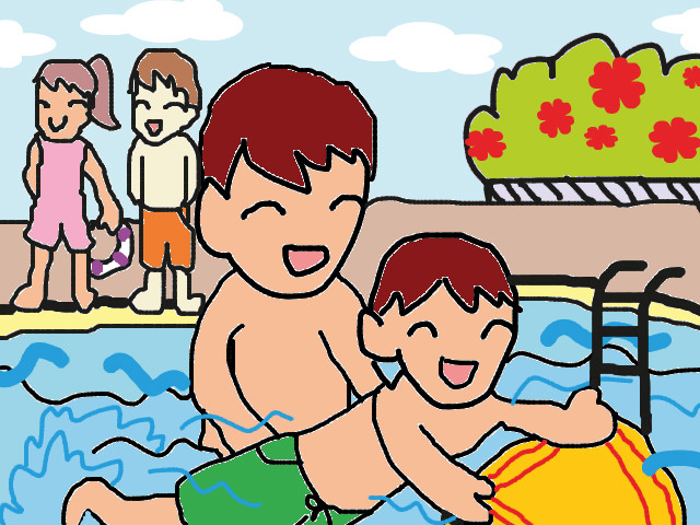 hoa-si-nhi/xem-tranh/143844/Ba-day-em-tap-boi.html