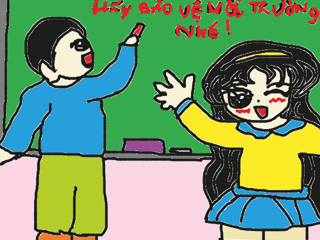 hoa-si-nhi/xem-tranh/147566/Chung-em-yeu-moi-truong-xanh.html