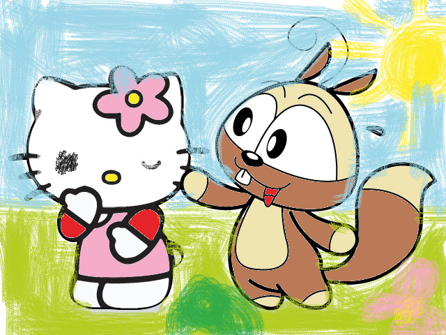 hoa-si-nhi/xem-tranh/148473/soc-nhi-va-hello-kitty.html