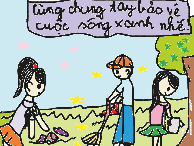 hoa-si-nhi/xem-tranh/148712/bao-ve-moi-truong-xanh-va-sach.html