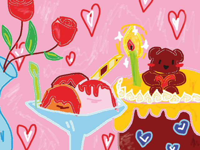 hoa-si-nhi/xem-tranh/160024/eatting--love-cake-and-ice-cream-3.html