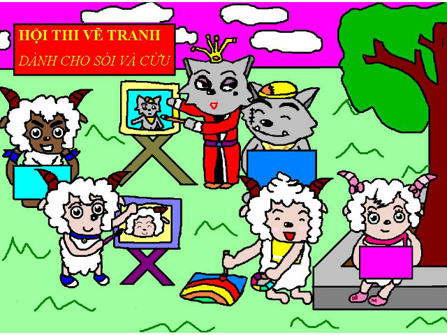 hoa-si-nhi/xem-tranh/161240/Cuu-va-soi-cung-thi-ve-tranh.html
