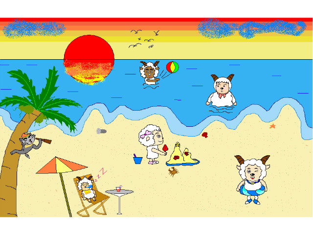 hoa-si-nhi/xem-tranh/161820/Mua-he-thu-vi-cua-cuu-va-soi.html