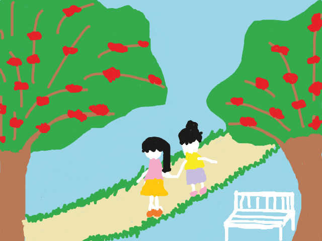 hoa-si-nhi/xem-tranh/162887/di-dao-trong-cong-vien.html
