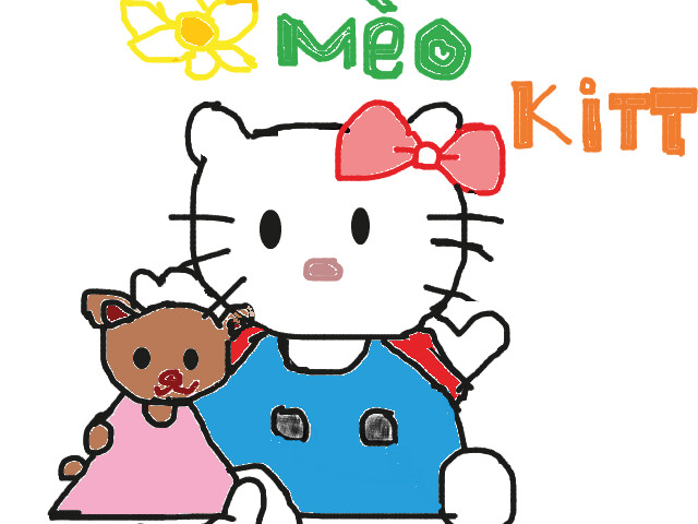 hoa-si-nhi/xem-tranh/164188/Co-meo-Kitty-dang-yeu.html