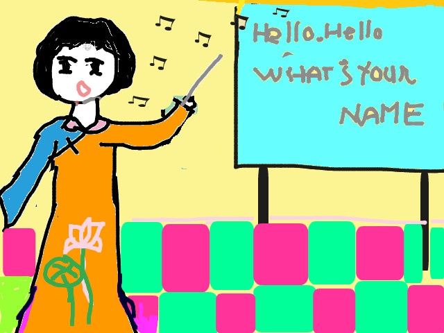 hoa-si-nhi/xem-tranh/165126/Co-giao-day-tieng-Anh-cua-em.html