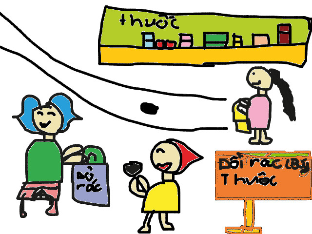 hoa-si-nhi/xem-tranh/170032/Doi-rac-lay-thuoc.html