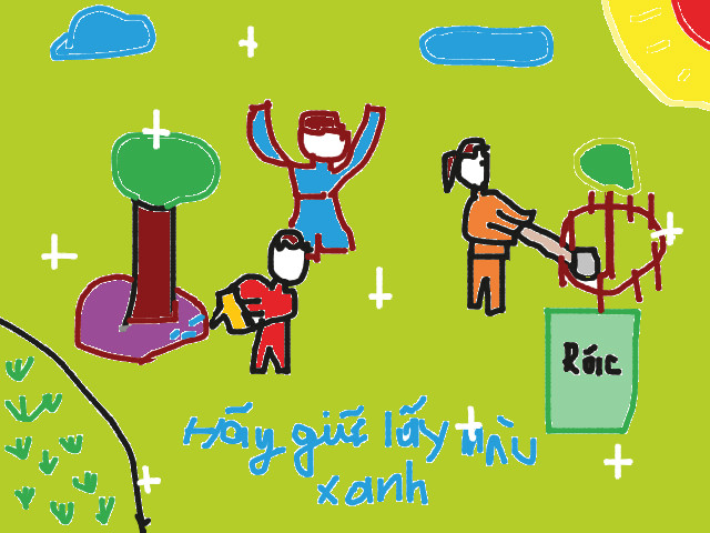 hoa-si-nhi/xem-tranh/170313/Hay-giu-lay-mau-xanh.html