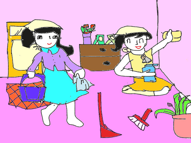 hoa-si-nhi/xem-tranh/171352/Chi-va-em-lam-ve-sinh-can-phong.html