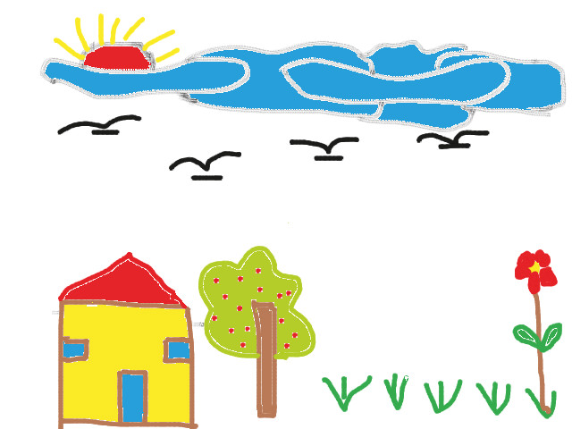 hoa-si-nhi/xem-tranh/171925/Nha-em-va-cay-coi-quanh-nha-em.html