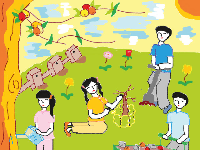 hoa-si-nhi/xem-tranh/173278/Hay-mai-giu-mau-xanh.html