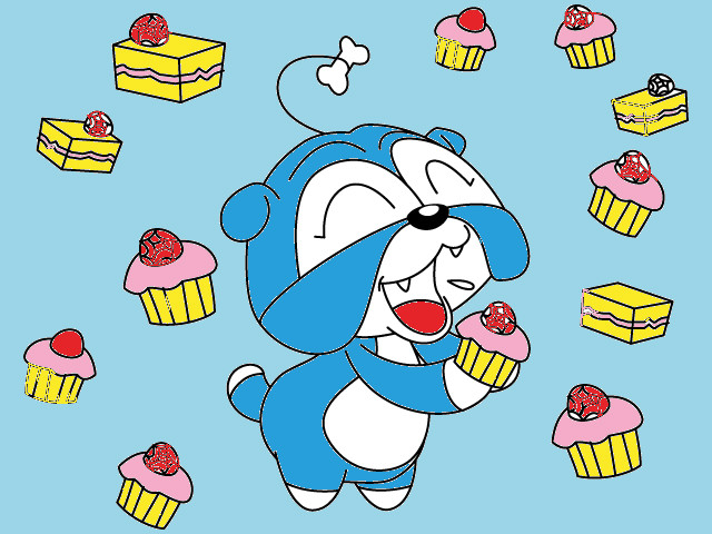 hoa-si-nhi/xem-tranh/173563/bun-voi-banh-cupcake.html