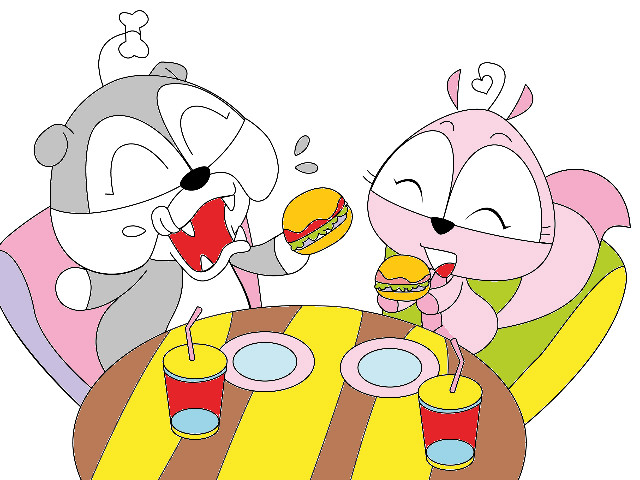 hoa-si-nhi/xem-tranh/176271/Di-an-hamburger.html