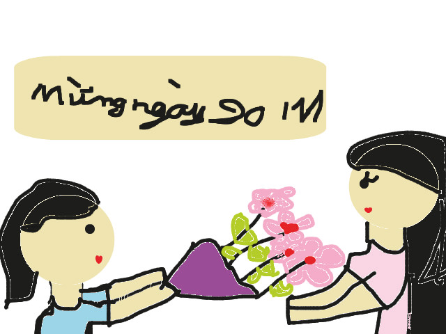 hoa-si-nhi/xem-tranh/183074/Ban-nho-tang-hoa-cho-co-giao.html