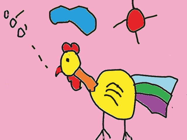Tranh của họa sĩ nhí với chủ đề con gà mang đến một cái nhìn vô cùng tươi vui và đáng yêu. Với sự táo bạo của họa sĩ, mỗi bức tranh luôn được cải tiến và tạo ra sự độc đáo riêng.