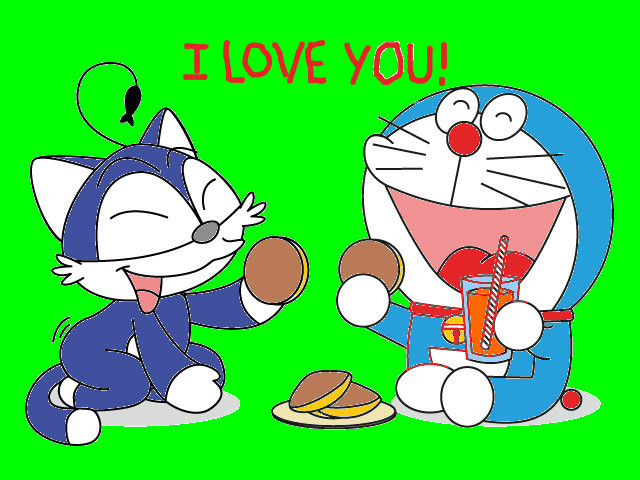 hoa-si-nhi/xem-tranh/190412/Meo-Meo-cung-an-banh-ran-voi-Doraemon.html