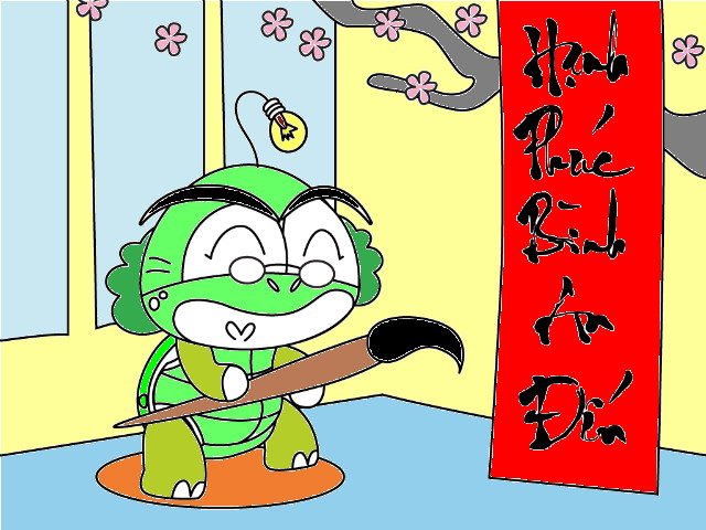 hoa-si-nhi/xem-tranh/194480/Thay-giao-Ui-Cha-Cha-viet-chu-dau-nam.html