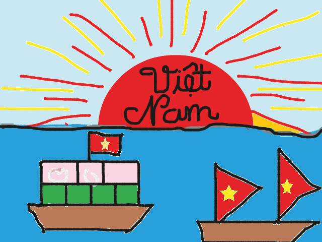 hoa-si-nhi/xem-tranh/195878/Binh-minh-tren-bien.html