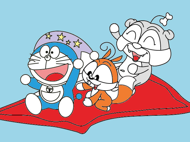 hoa-si-nhi/xem-tranh/196029/Doraemon-cung-Soc-Nhi-va-Bun-Khung-di-tham-quan.html