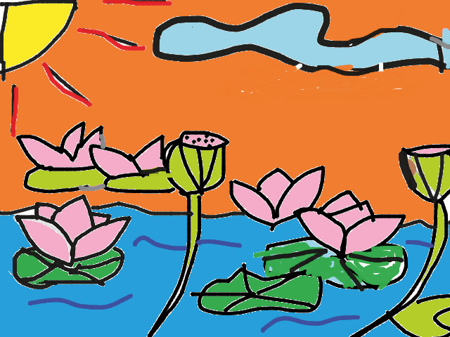 hoa-si-nhi/xem-tranh/197773/dam-sen-que-huong-em.html