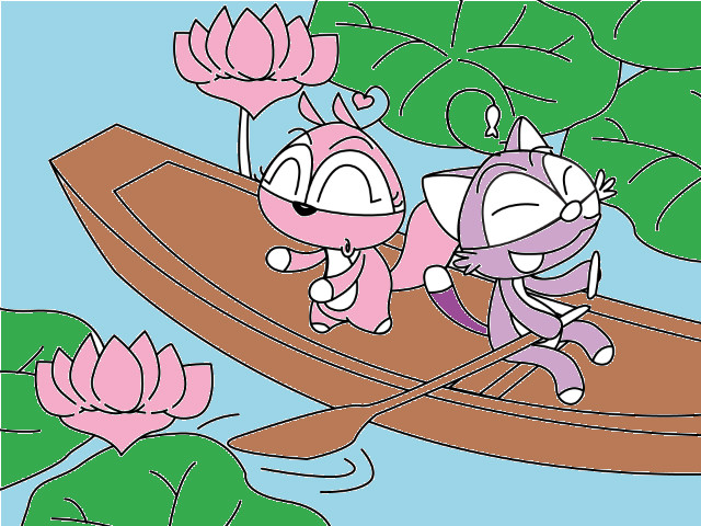 hoa-si-nhi/xem-tranh/198933/Soc-Ut-cung-Meo-Meo-di-hai-sen.html