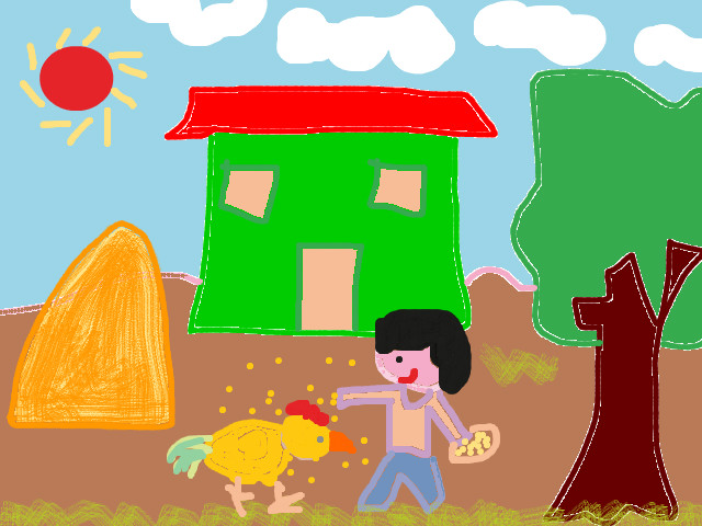 hoa-si-nhi/xem-tranh/199170/Giup-me-cho-ga-an.html