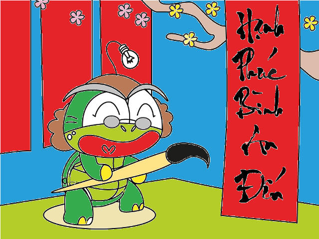hoa-si-nhi/xem-tranh/209998/Thay-giao-viet-chu-dau-nam.html