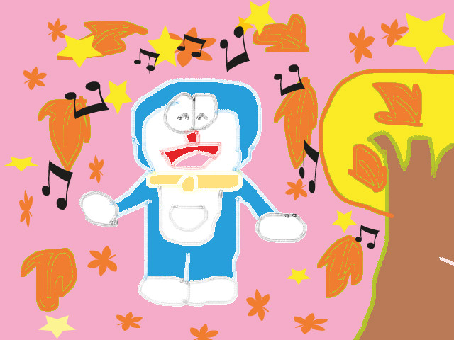 hoa-si-nhi/xem-tranh/211964/Doraemon-duoi-tan-la-mua-thu.html