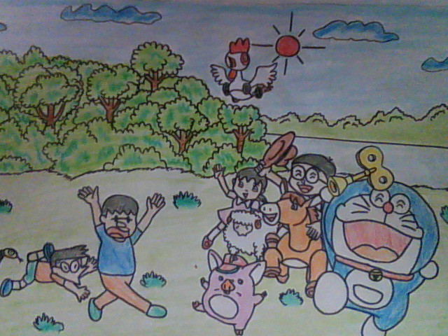 hoa-si-nhi/xem-tranh/212162/Doraemon-va-cac-ban.html