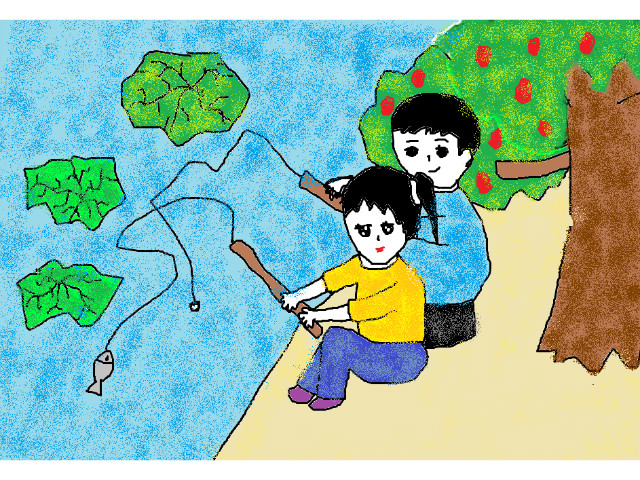 hoa-si-nhi/xem-tranh/213378/Di-cau-ca-cung-anh-trai.html