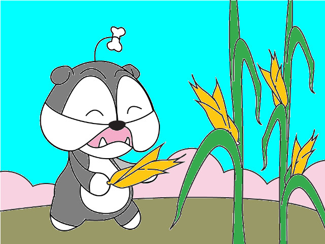 hoa-si-nhi/xem-tranh/223012/Cho-Bun-thu-hoach-bap.html