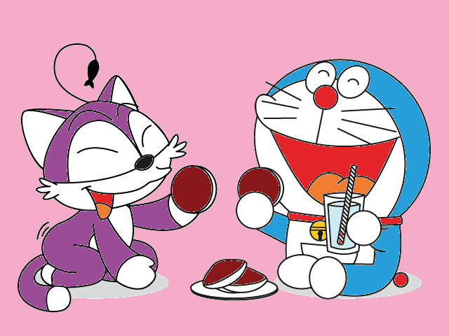 hoa-si-nhi/xem-tranh/224706/meo-meo-an-banh-ran-cung-doraemon.html