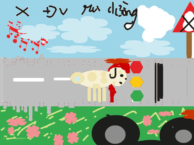 hoa-si-nhi/xem-tranh/226643/Khong-cho-dong-vat-ra-ngoai-duong.html