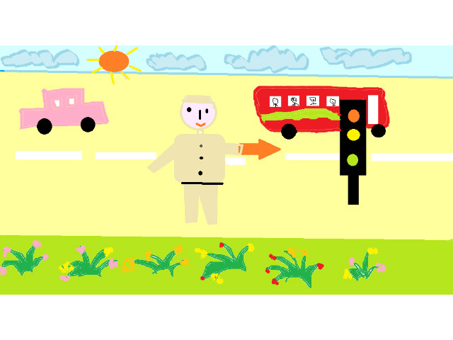 hoa-si-nhi/xem-tranh/228271/Chu-canh-sat-giao-thong-tot-bung.html