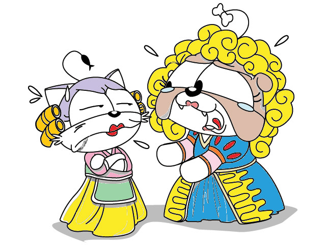 hoa-si-nhi/xem-tranh/230211/Meo-Meo-va-Bun-Khung-lam-me-con-di-ghe.html
