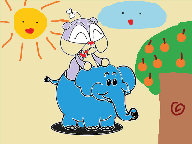 hoa-si-nhi/xem-tranh/230512/dog-and-elephant.html