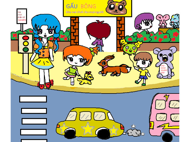 hoa-si-nhi/xem-tranh/232324/Giao-thong-cua-thanh-pho-Chibi.html