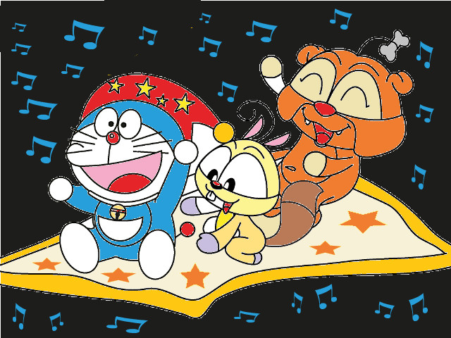 hoa-si-nhi/xem-tranh/234388/Bay-tren-tham-than-cung-Doreamon.html