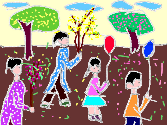 hoa-si-nhi/xem-tranh/36823/dao-choi-mua-xuan.html