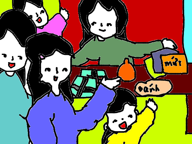 hoa-si-nhi/xem-tranh/38677/cho-Tet.html