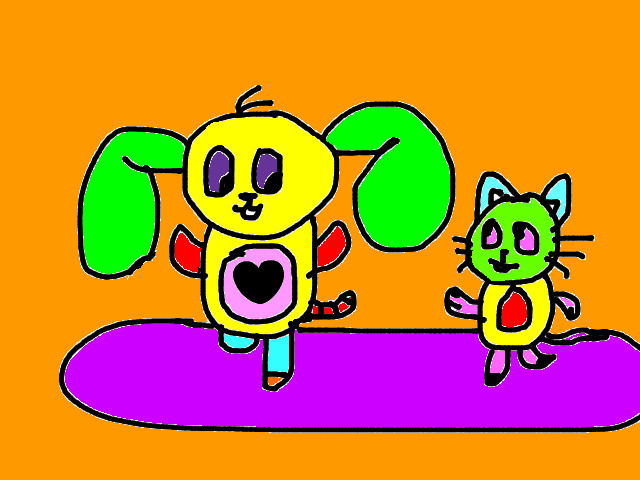 hoa-si-nhi/xem-tranh/38856/the-Dog-and-the-Cat.html
