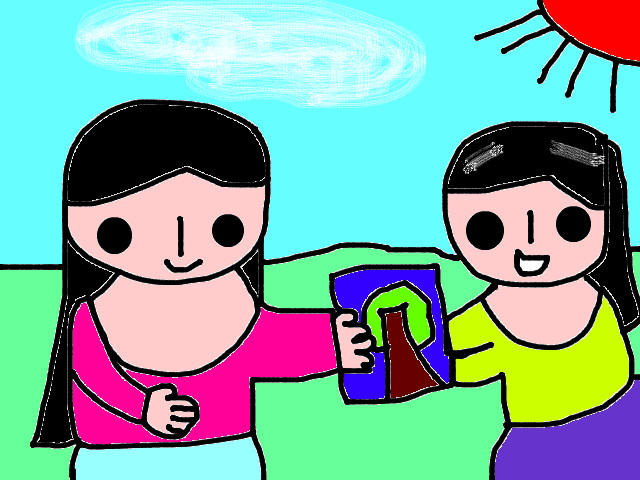 hoa-si-nhi/xem-tranh/49452/cho-ban-muon-sach.html