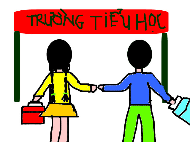 hoa-si-nhi/xem-tranh/49578/be-den-truong.html