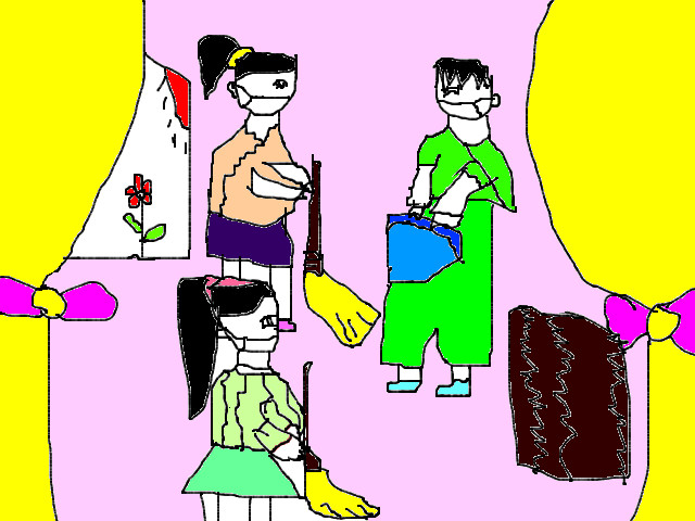hoa-si-nhi/xem-tranh/50170/quet-don-nha-nao.html
