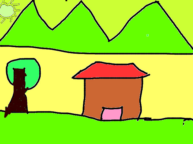 hoa-si-nhi/xem-tranh/50325/ngoi-nha-tren-nui.html