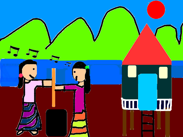 hoa-si-nhi/xem-tranh/52385/canh-sinh-hoat-o-mien-nui.html