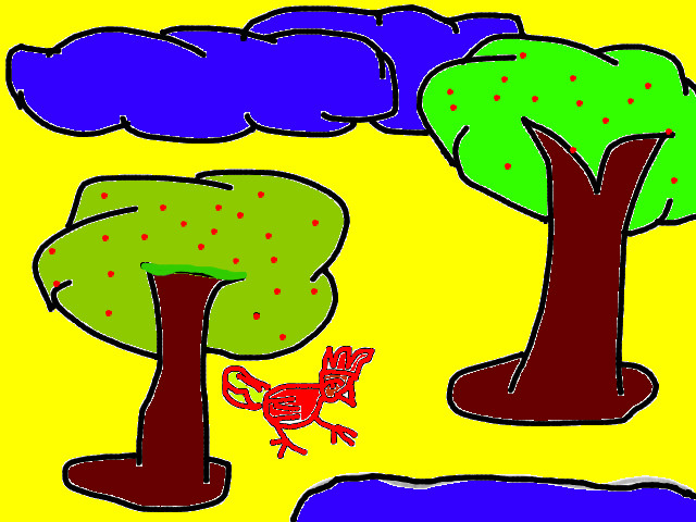 hoa-si-nhi/xem-tranh/57470/buoi-sang-mua-he-trong-rung.html