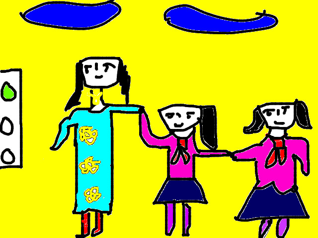 hoa-si-nhi/xem-tranh/60000/co-giao-dan-em-qua-duong.html